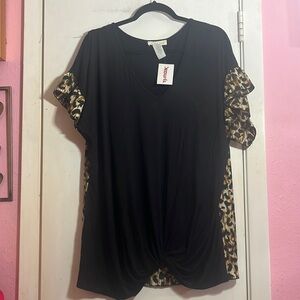 Sash and soul women’s plus size leopard blouse (size 3X) NWT